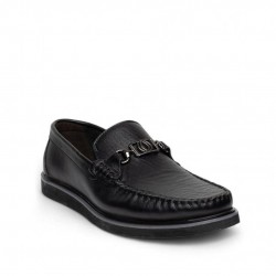 Hakiki Deri Siyah Erkek Günlük Ayakkabı