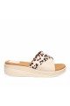 Günlük Terlik Cilt Leopar Bej