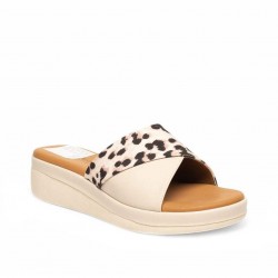 Günlük Terlik Cilt Leopar Bej