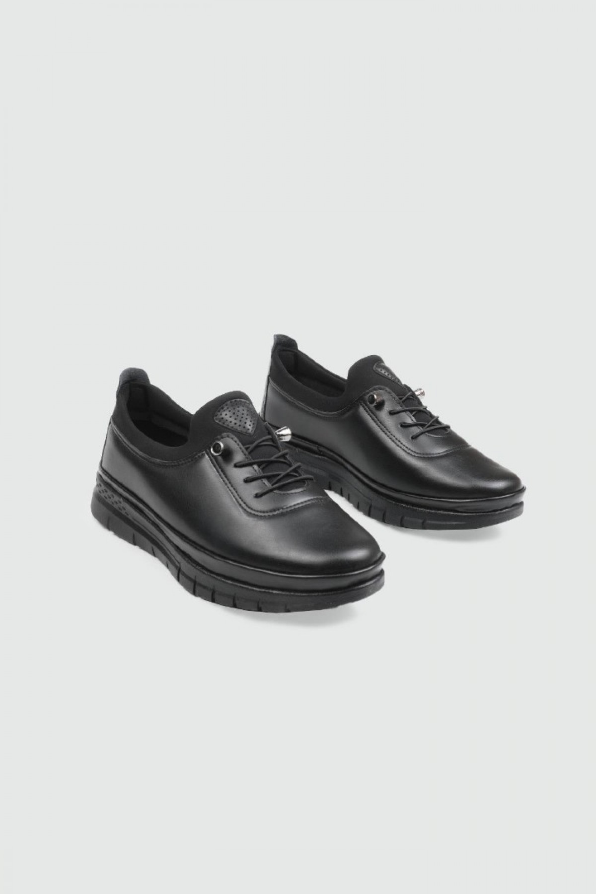 Ortapedik Taban Günlük Rahat Siyah Cilt Kadın Ayakkabı Ortapedik Taban Günlük Rahat Siyah Cilt Kadın Ayakkabı