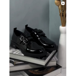  Kadın Tokalı Kolej Ayakkabı SİYAH RUGAN 